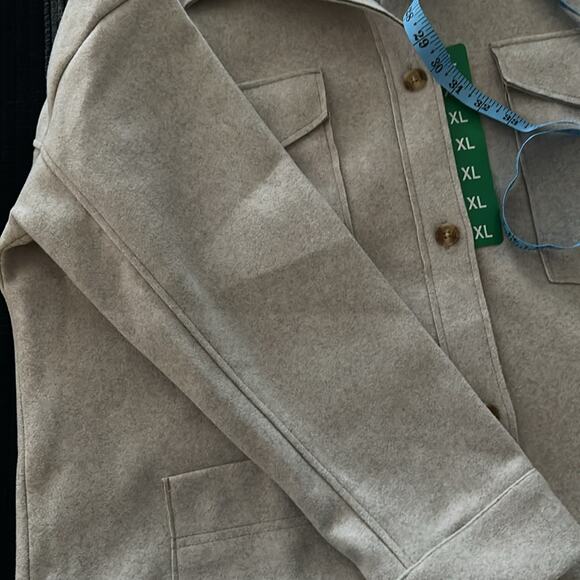 Banana Republic Cream Utility Jacket Relaxed Fit size XL New - Picture 12 of 12